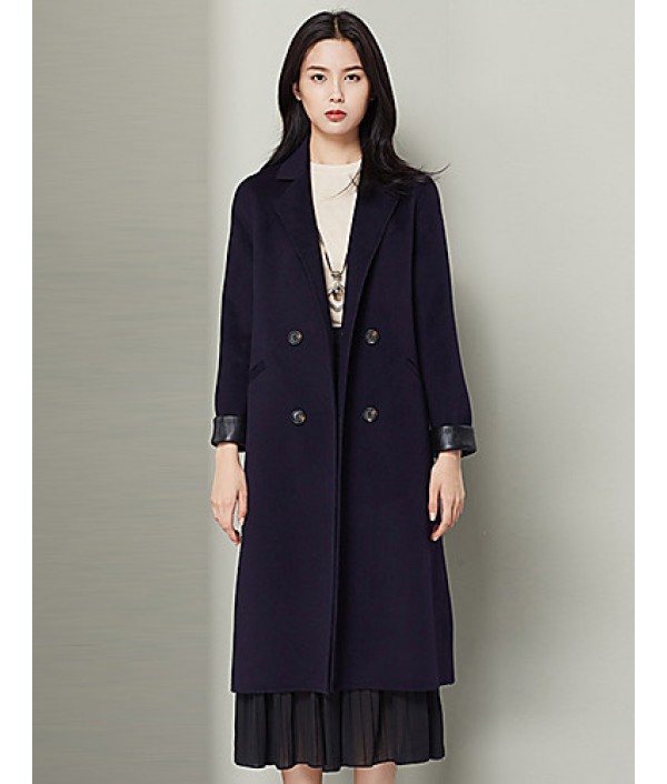 Women's Work Simple Fur CoatSolid Cowl L...