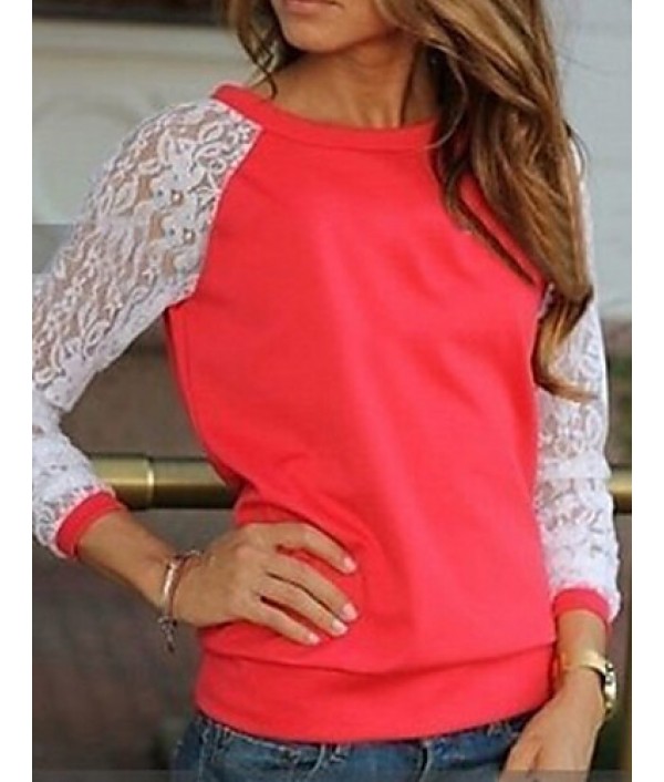 Women's Causal Loose Round Neck Long Sle...