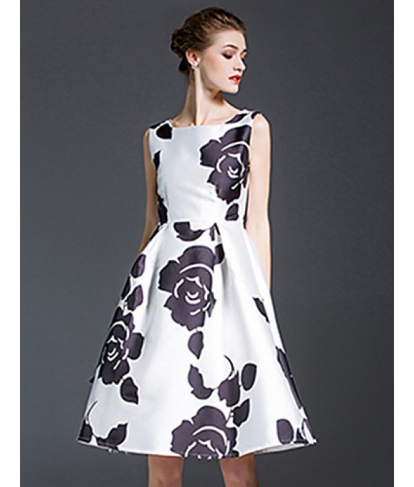 Women's Vintage Floral A Line ...