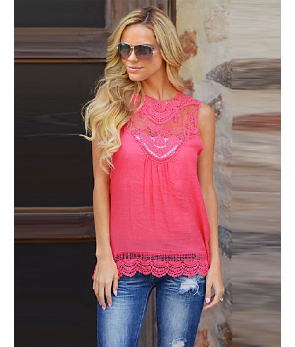 Women's European Lace Stitching Vest