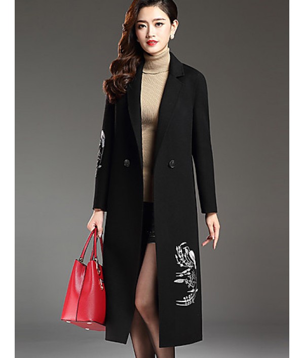 Women's Plus Size Street chic CoatPrint ...