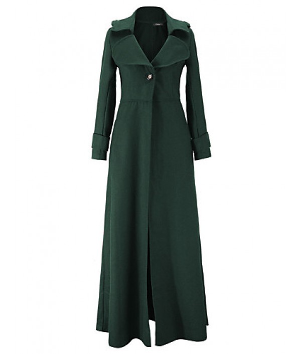 Women's Casual/Daily Sexy / Sophisticated CoatSolid V Neck Long Sleeve Fall
